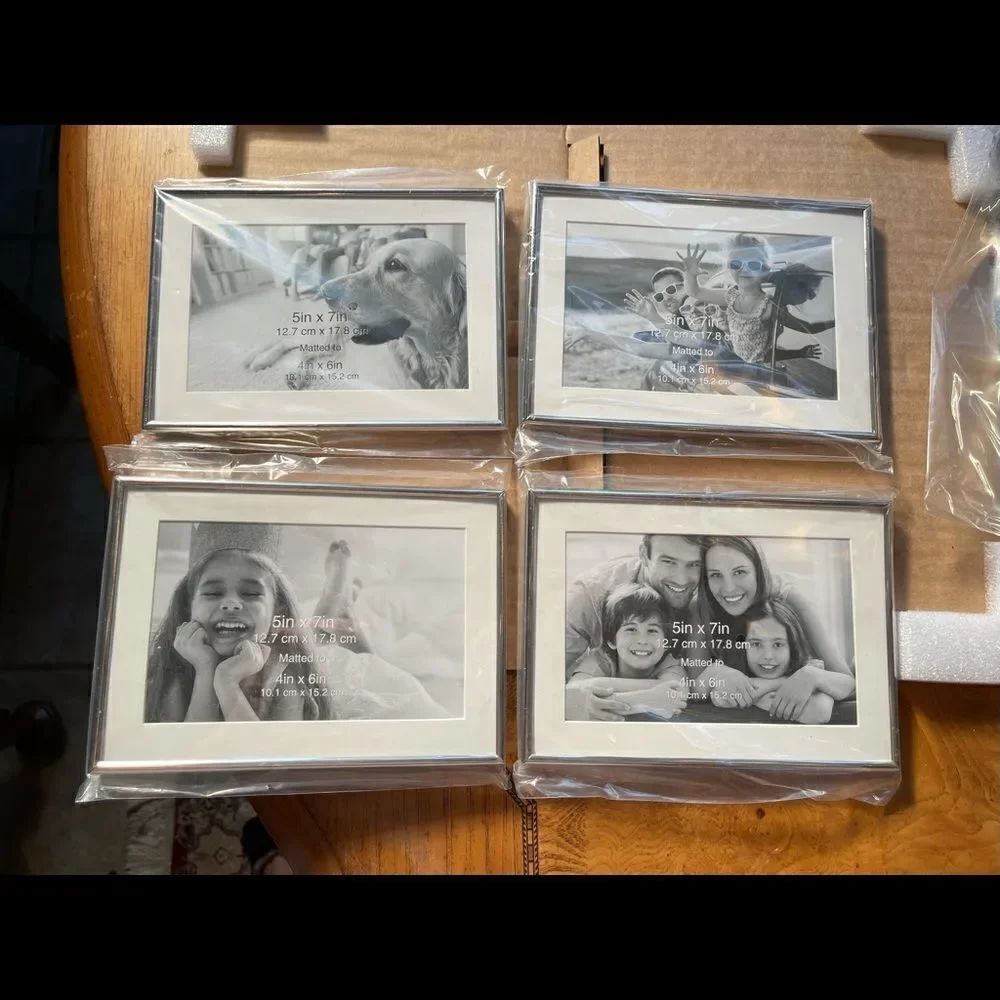 1 SILVER Lined 5 x 7 matted 4 x 6 Frame